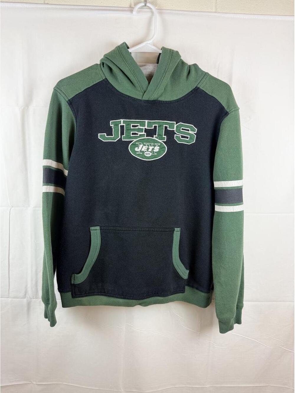 Vintage New York Jets NFL Hoodie Youth Green Black Pullover [COPY]